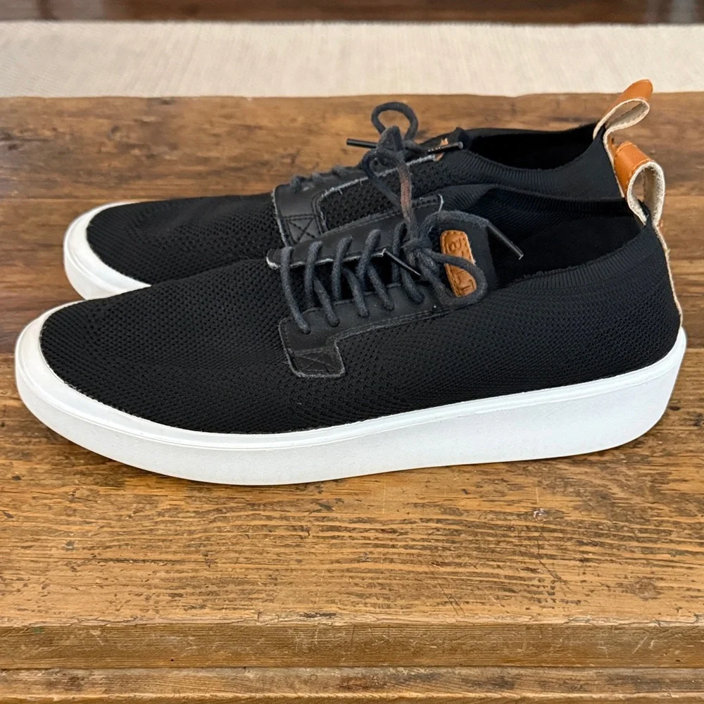 BYLT Premium Basics Black Brown Trim Knit Lido Sneakers Size 11